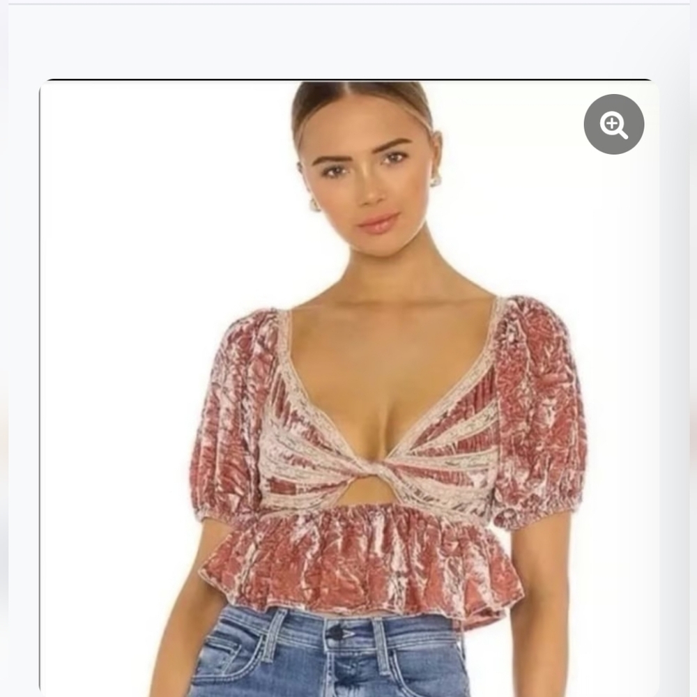 Free People Yours Truly Velvet Crop Top